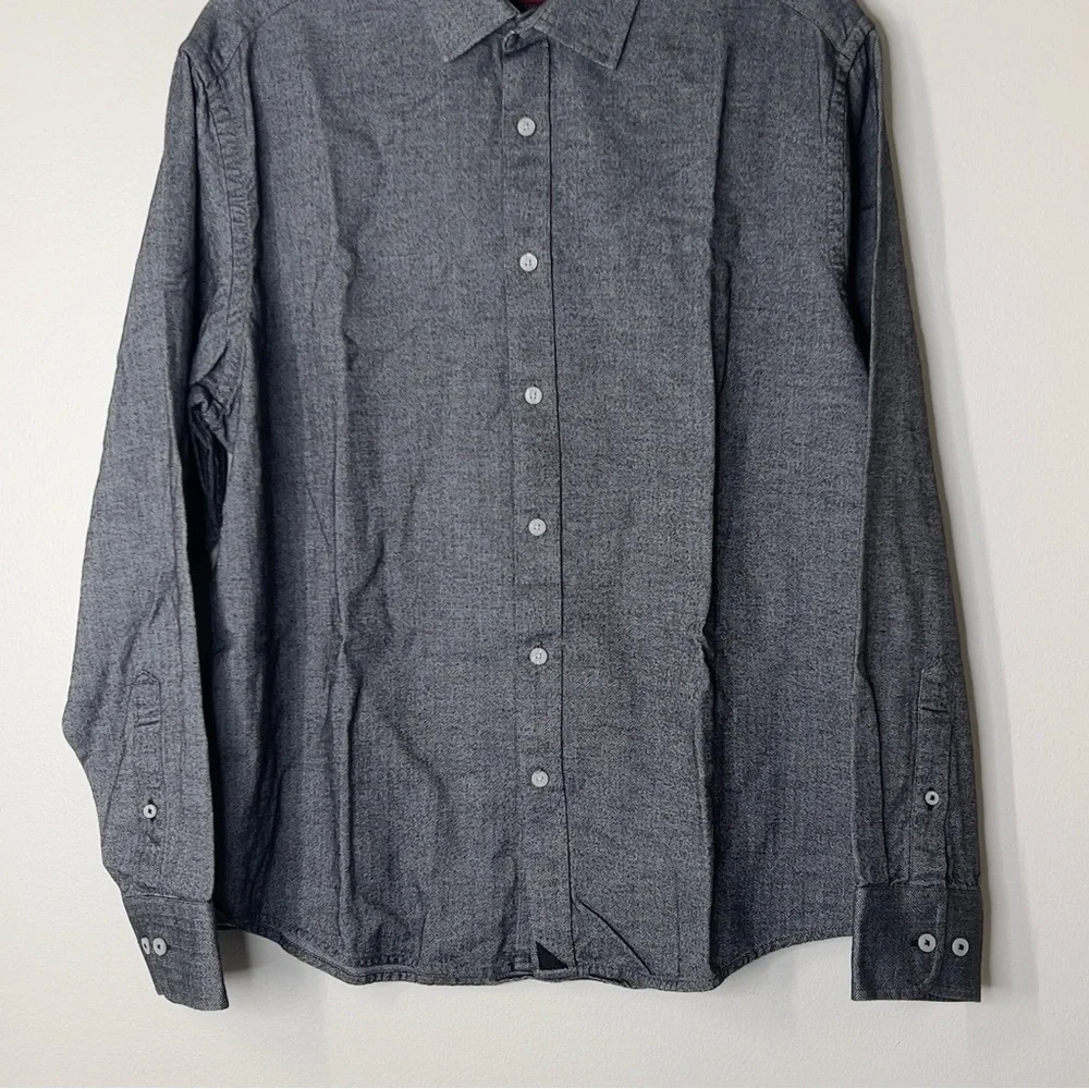 UNTUCKit Mens Size Large Charcoal Gray Casual Button-Down Collared Shirt